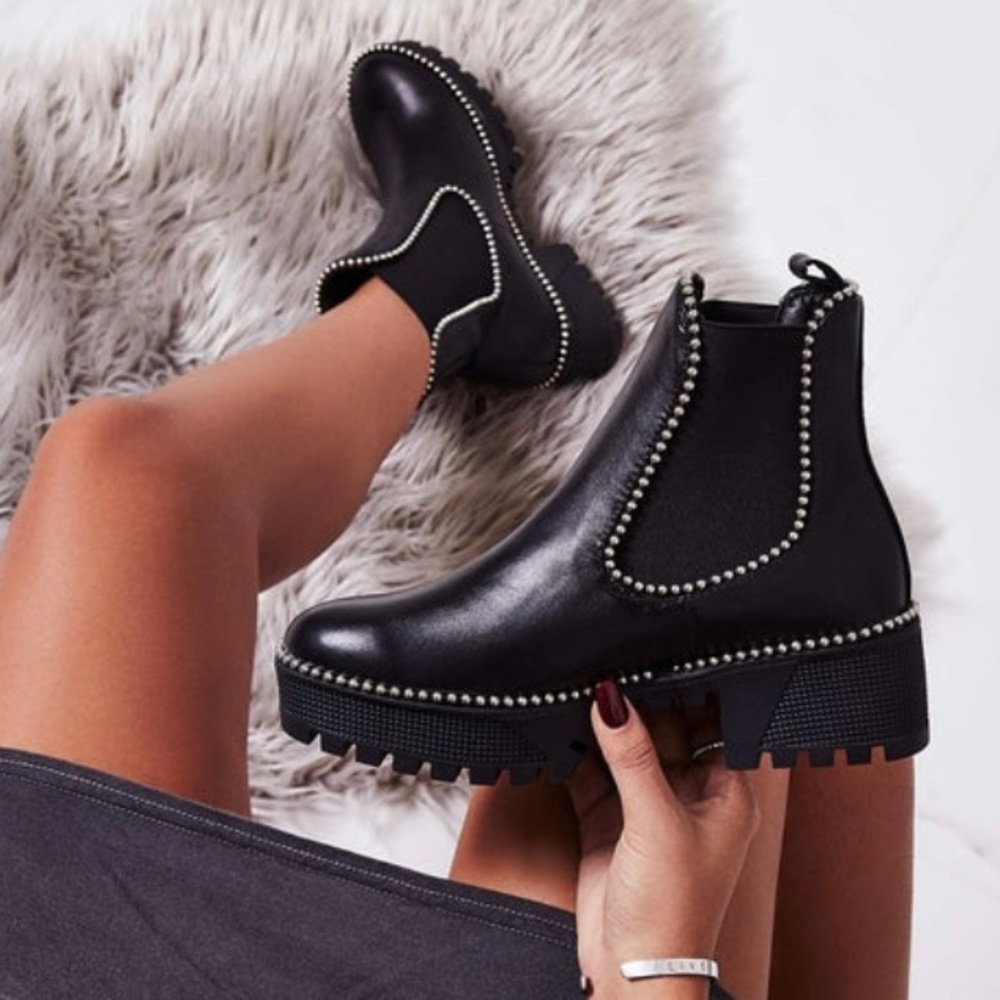 Black Studded Ankle Boot